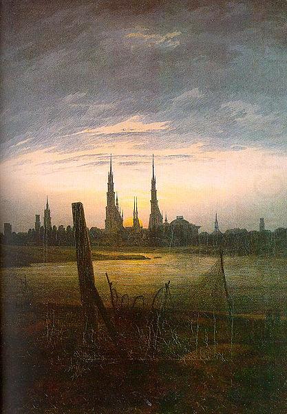 City at Moonrise, Caspar David Friedrich